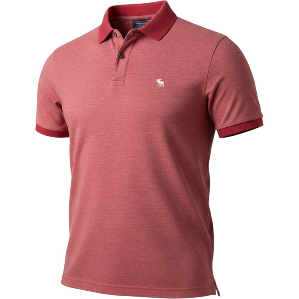 Abercrombie & Fitch Men's XL Red Heather Stretch Polo Shirt Embroidered Logo